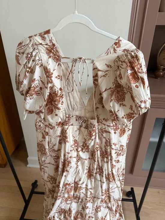 Abercrombie & Fitch Puff Sleeve Floral Poplin Dress - Picture 4 of 5